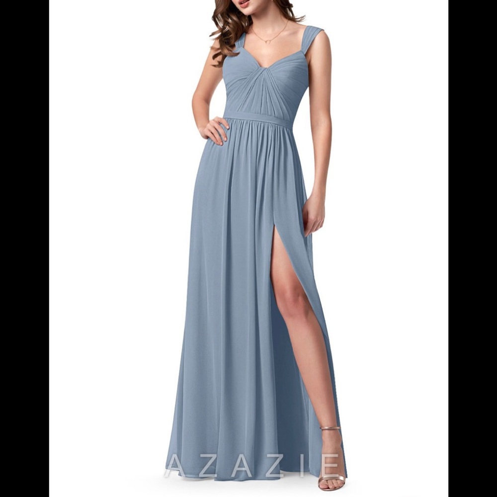 Azazie Evie Dusty Blue dress